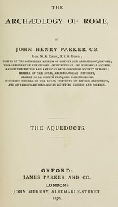 Book cover of "The archæology of Rome, Part 8 : $b The aqueducts"