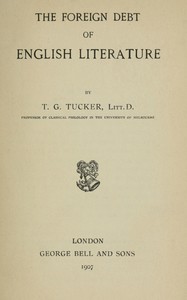 Book cover of "The foreign debt of English literature"