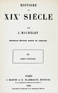 Book cover of "Histoire du XIXe siècle (volume 3/3) : $b III. Jusqu'à Waterloo"