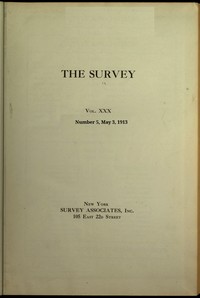 Book cover of "The Survey, Volume 30, Number 5, May 3, 1913"