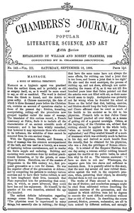 Book cover of "Chambers's Journal of Popular Literature, Science, and Art, fifth series, no. 142, vol. III, September 18, 1886"