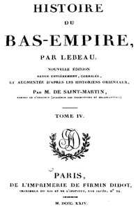 Book cover of "Histoire du Bas-Empire. Tome 04"