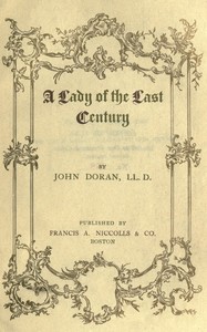 Book cover of "A lady of the last century"