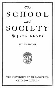 Book cover of "The school and society"