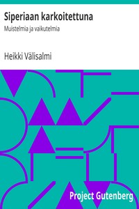 Book cover of "Siperiaan karkoitettuna : $b Muistelmia ja vaikutelmia"
