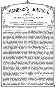 Book cover of "Chambers's journal of popular literature, science, and art, fifth series, no. 144, vol. III, October 2, 1886"
