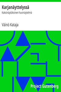 Book cover of "Karjanäyttelyssä : $b Kaksinäytöksinen huvinäytelmä"