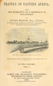 Book cover of "Travels in Eastern Africa, volume 1 (of 2) : $b with the narrative of a residence in Mozambique"