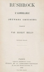 Book cover of "Rusbrock l'Admirable (œuvres choisies)"
