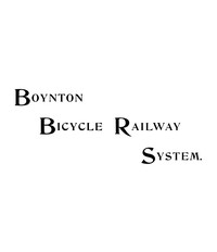 Book cover of "Boynton bicycle railway system"