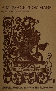 Book cover of "A message from Mars : $b A fantastic comedy in three acts"
