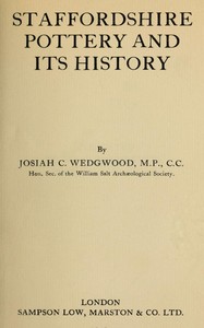 Book cover of "Staffordshire pottery and its history"