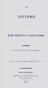 Book cover of "An epitome of electricity & galvanism"