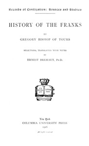 Book cover of "History of the Franks"