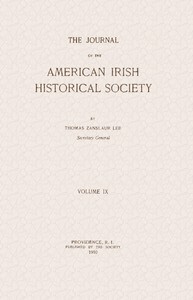 Book cover of "The journal of the American-Irish Historical Society, Vol. IX, 1910"