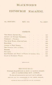 Book cover of "Blackwood's Edinburgh Magazine, Vol. 75, No. 463, May, 1854"
