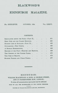 Book cover of "Blackwood's Edinburgh Magazine, Vol. 76, No. 468, October, 1854"