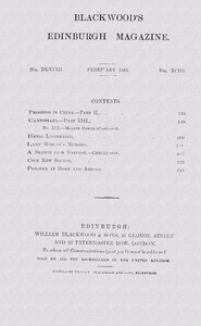 Book cover of "Blackwood's Edinburgh Magazine, Vol. 93, No. 568, February, 1863"