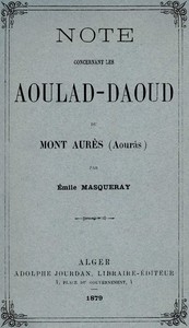 Book cover of "Note concernant les Aoulad-Daoud du Mont Aurès (Aourâs)"