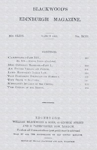 Book cover of "Blackwood's Edinburgh Magazine, Vol. 93, No. 569, March, 1863"