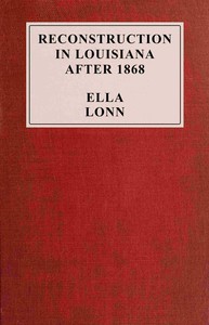 Book cover of "Reconstruction in Louisiana after 1868"
