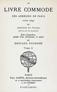 Book cover of "Le livre commode des adresses de Paris pour 1692, tome 2/2"