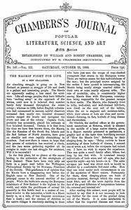 Book cover of "Chambers's Journal of Popular Literature, Science, and Art, fifth series, no. 147, vol. III, October 23, 1886"