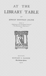 Book cover of "At the library table"