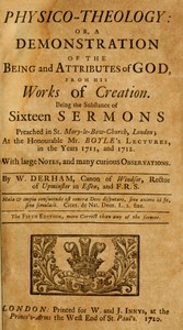 Book cover of "Physico-theology : $b Or, a demonstration of the being and attributes of God, from His works of creation"