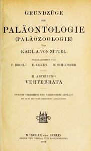 Book cover of "Grundzüge der Paläontologie (Paläozoologie). 2. Abteilung: Vertebrata."