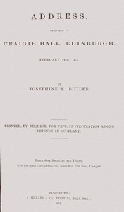 Book cover of "Address, delivered in Craigie Hall, Edinburgh, February 24th, 1871"