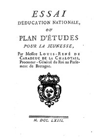 Book cover of "Essai d'éducation nationale, ou, plan d'études pour la jeunesse"