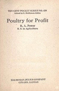 Book cover of "Poultry for profit"