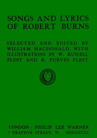 Book cover of "Songs and lyrics of Robert Burns"