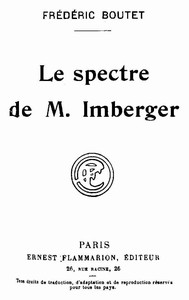 Book cover of "Le spectre de M. Imberger"