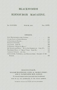 Book cover of "Blackwood's Edinburgh Magazine, Vol. 67, No. 413, March, 1850"