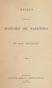 Book cover of "Essays towards the history of painting"