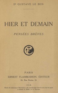 Book cover of "Hier et demain : $b pensées brèves"