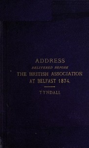 Book cover of "Address delivered before the British Association assembled at Belfast"