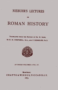 Book cover of "Niebuhr's lectures on Roman history, Vol. 3 (of 3)"