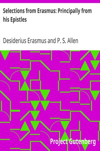 Book cover of "Selections from Erasmus: Principally from his Epistles"