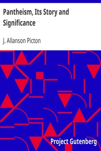 Book cover of "Pantheism, Its Story and Significance - Religions Ancient and Modern"