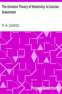 Book cover of "The Einstein Theory of Relativity: A Concise Statement"