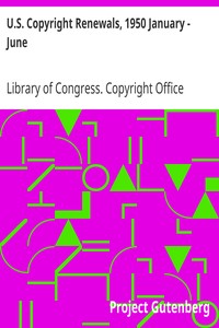 Book cover of "U.S. Copyright Renewals, 1950 January - June"