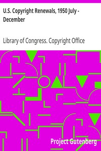 Book cover of "U.S. Copyright Renewals, 1950 July - December"