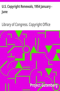 Book cover of "U.S. Copyright Renewals, 1954 January - June"