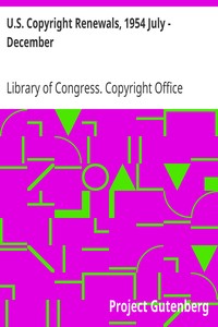 Book cover of "U.S. Copyright Renewals, 1954 July - December"