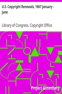 Book cover of "U.S. Copyright Renewals, 1967 January - June"