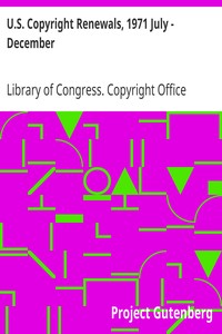 Book cover of "U.S. Copyright Renewals, 1971 July - December"