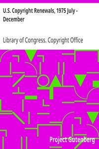 Book cover of "U.S. Copyright Renewals, 1975 July - December"